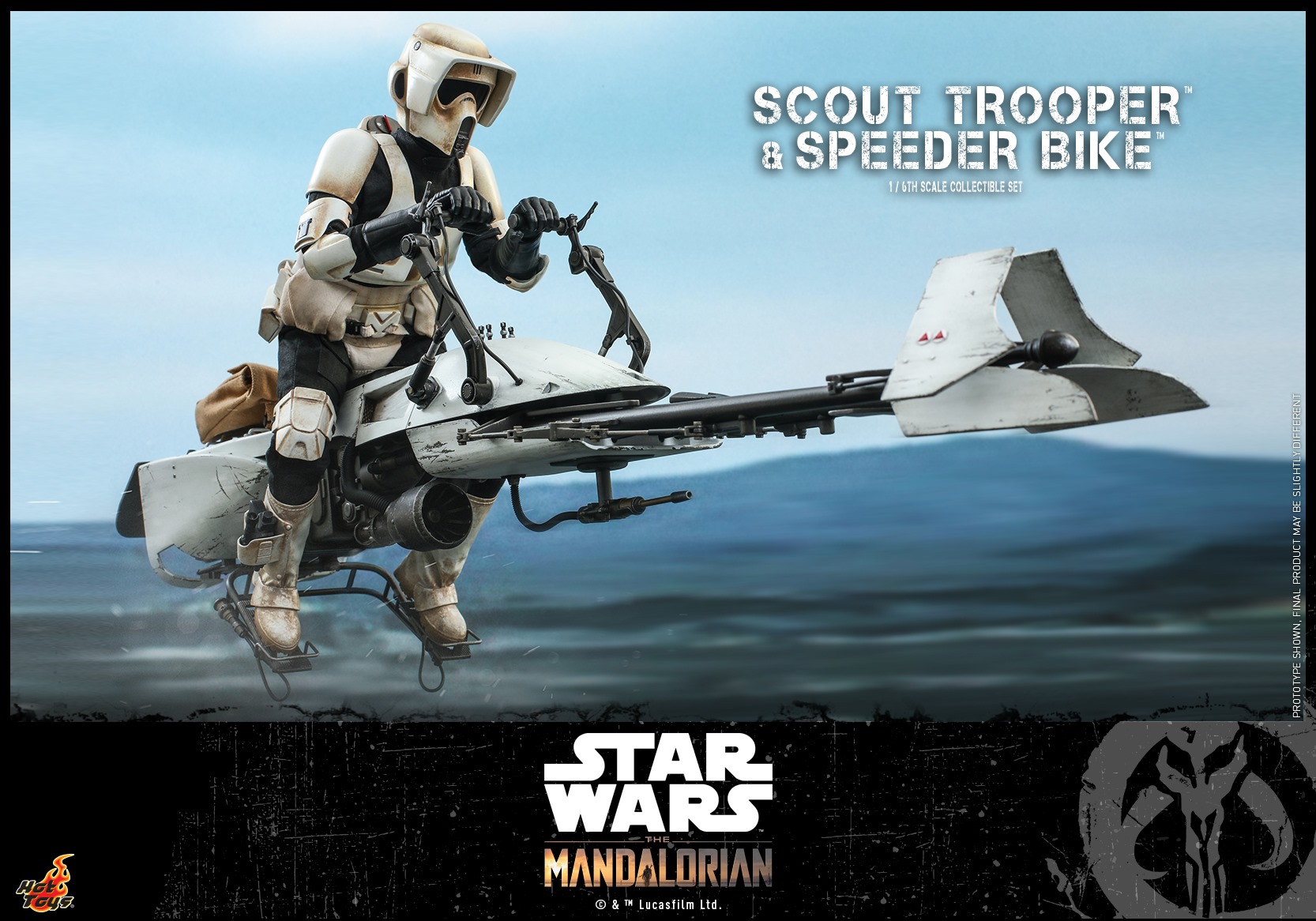 Hot Toys Star Wars  Mandalorian Scout Trooper with Speeder Bike Figure Set TMS017